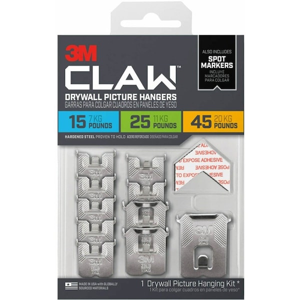3M Picture Hanger, Silver, Steel, 7/16 in D 3PHKITM-10ES - main