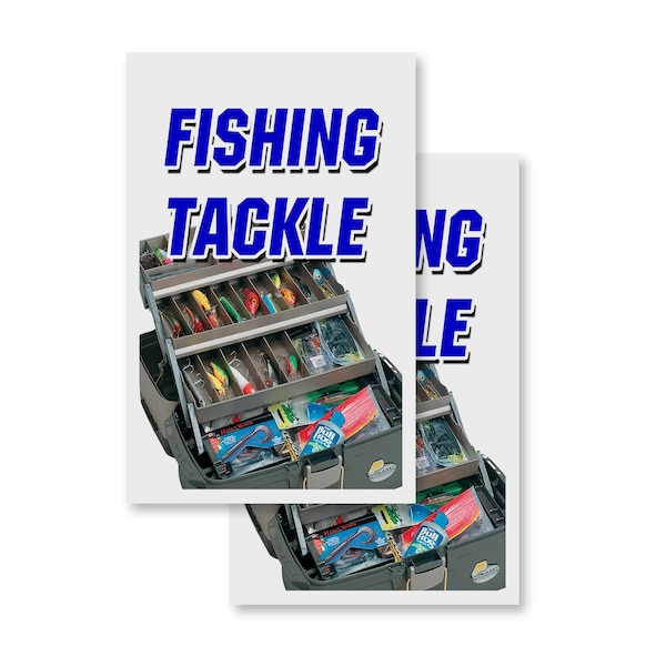 Signmission Fishing Tackle, Vinyl Decals Only 24 Inch x 36 Inch, Vinyl Decal, 2PK DSB-2436-2PACK-Fishing Tackle - main