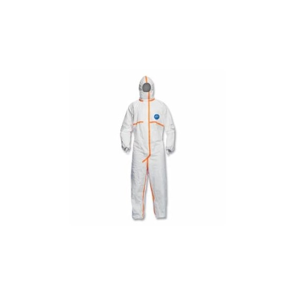 Dupont Tyvek 800 Coverall, Taped Seams, Attach Hood, Elastic Wrists and Ankles, Storm Flap, White, 25PK 251-TJ198TWH2X0025PI - main