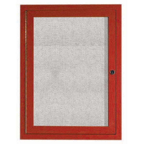 Aarco Outdoor Enclosed Bulletin Board w/ Al Wood Look Finish, Cherry Wood Look, 36''Hx24''W ODCCW3624R - main