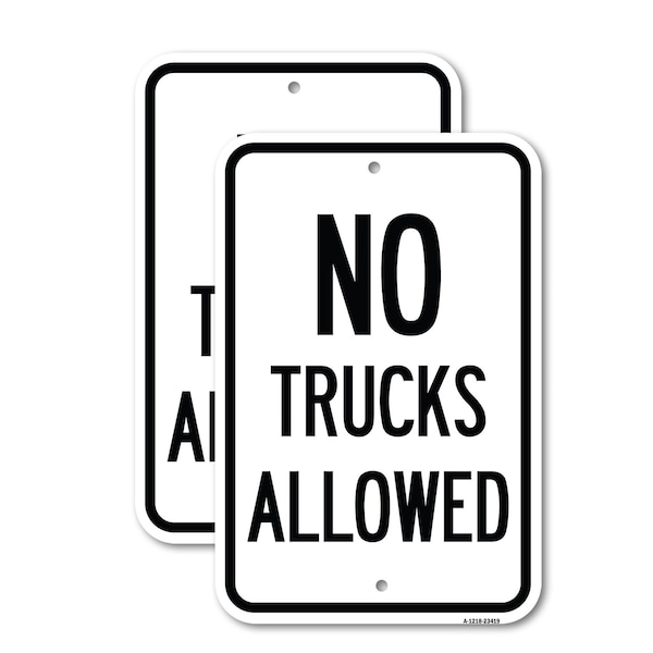 Signmission Parking Lot Sign No Trucks Allowed, 18'' X 24'' 2 Signs, Heavy Gauge Aluminum, 2PK A-1824-2PACK-23419 - main