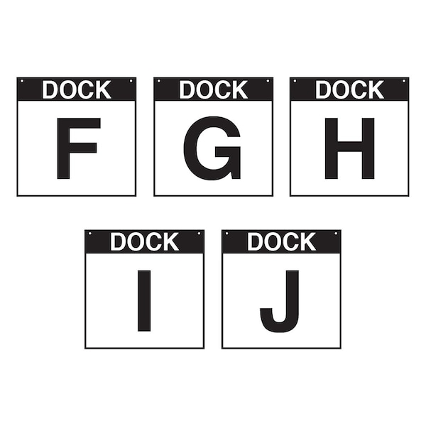 5S Supplies Loading Dock F-J Sign - PVC - 24in x 24in DOCKF-J-PVC-2424 - main