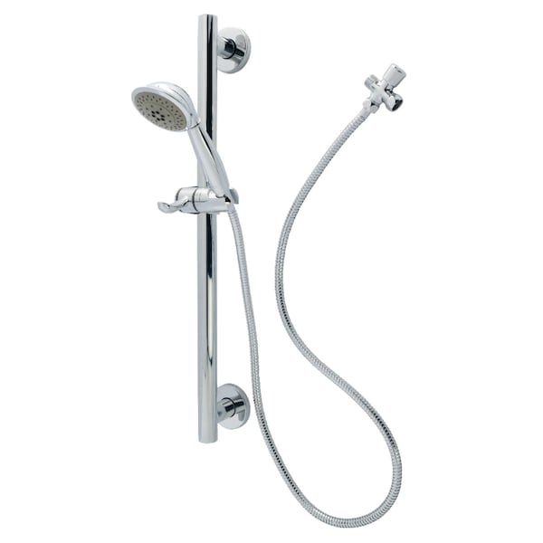 Kingston Brass Shower System with Slide/Grab Bar and Hand Shower, Chrome KAK2521D - main