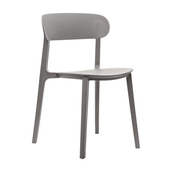Flash Furniture Dover Indoor-Outdoor Stacking Patio Chair w/Curved Backrest, All-Weather Resin Chair in Gray DHF-340-APP-GRY-GG - main
