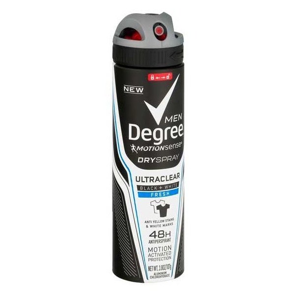 Degree Men Black Plus White Fresh Antiperspirant and Deodorant, 3.8 Ounce Aerosol Spray, 12PK 67027 - main