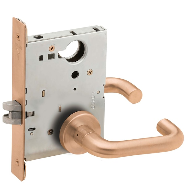 Schlage Grade 1 Mortise Passage Latch Lock, Non-Keyed, 03 Lever, A Rose, Satin Bronze Clear Coated Finish, L9010 03A 612 - main