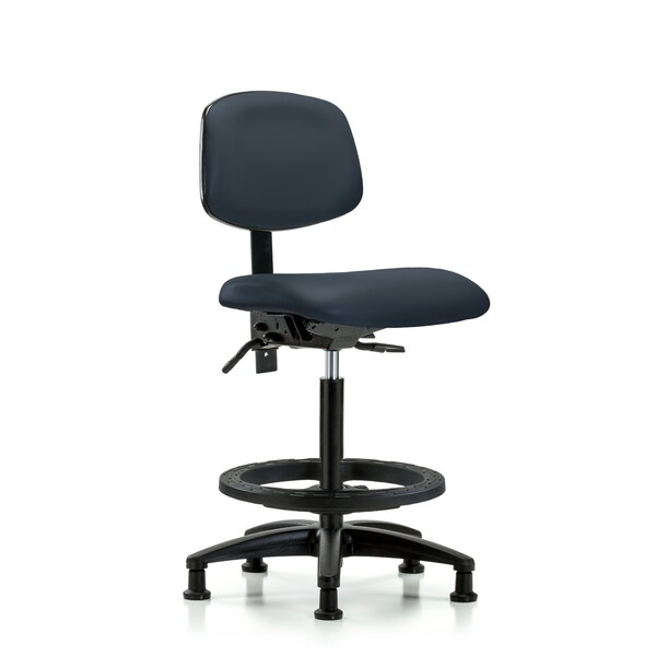 Blue Ridge Ergonomics High Bench Chair Desk Chair, Fabric, Tilt AA Glides, Blk, No Arms, 26" to 35" Height, Fabric BR-VHBCH-RG-T1-A0-BF-RG-8582 - main