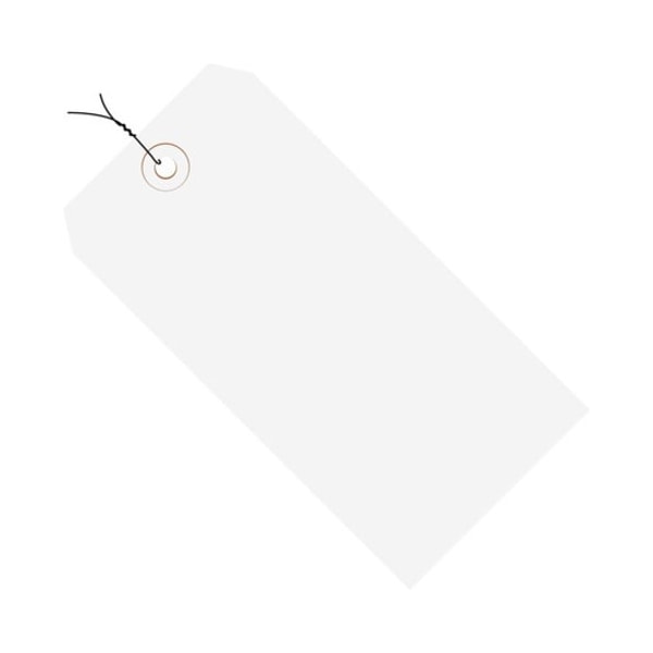 The Packaging Wholesalers Shipping Tags, Pre Wired, No 8, 6-1/4"L x 3-1/8"W, White, 1000/Pack G11083G - main