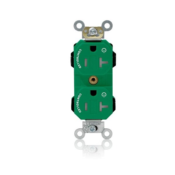 Leviton PlugsandReceptacles, 20A, 125VAC, Grn, Nylon MT563-2SN - main