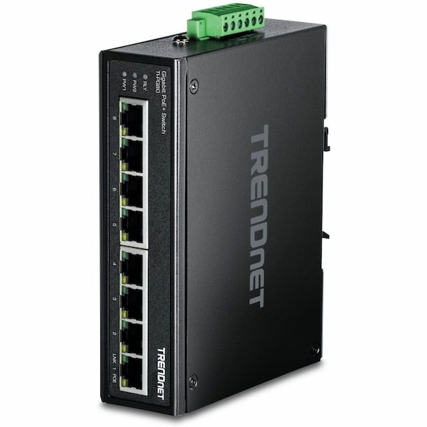 Trendnet 8-PORT HARDENED INDUSTRIAL GIGABIT POE+ SWITCH TI-PG80 - main