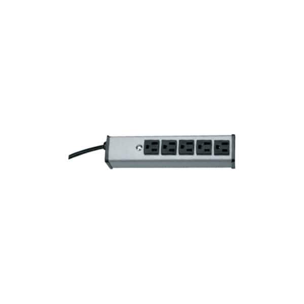 Wiremold Power Strip, SJT, 5-15P, 15 ft., Gray UL100BD - main