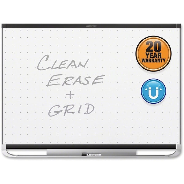Quartet Grid Board, Steel, 48 in, 72 in, Aluminum/Plastic Frame, White, Gloss TEM547B - main