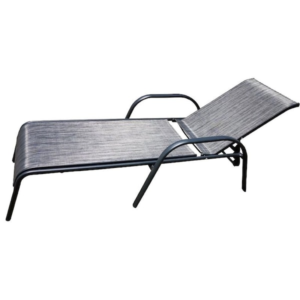 Seasonal Trends Chaise Lounge, 2559 in W, 374 in H, Grey Textiline Seat, Steel Powder Coated Frame 50667 - main