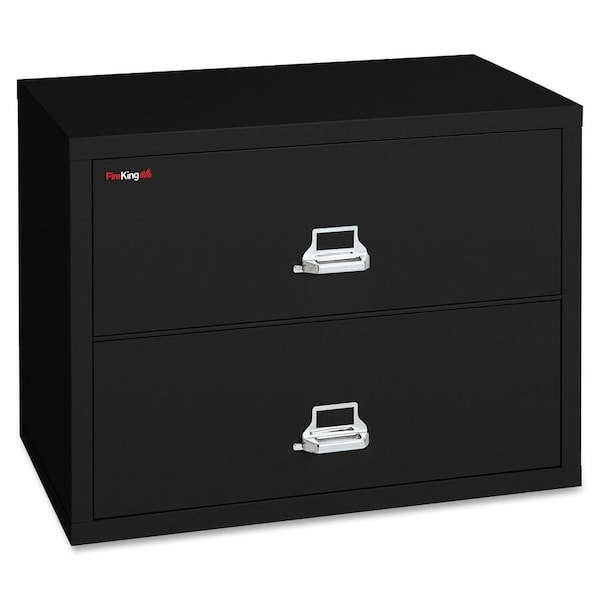 Fireking 25-3/16" W 2 Drawer Fire-Resistant Lateral File Cabinet, Black, Letter/Legal 2-3122-CBL - main