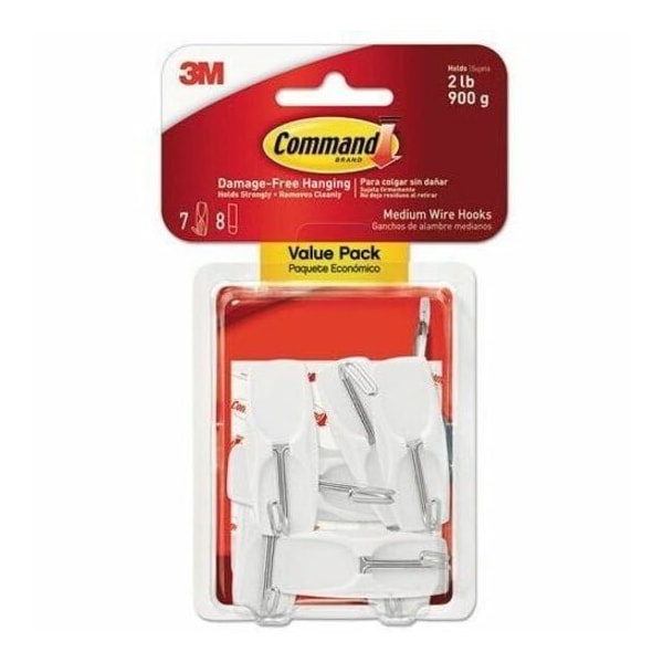 Command 3M Command Medium Plastic Wire Hooks 2-1/6 in. L 7 pk 17065-7ES - main