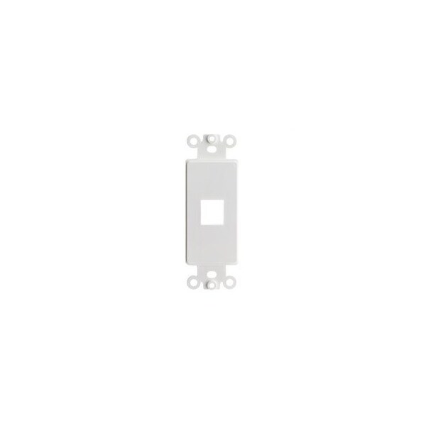 Cable Wholesale Decora Wall Plate Insert, White, 1 Keystone Jack, Single Gang 302-1D-W - main