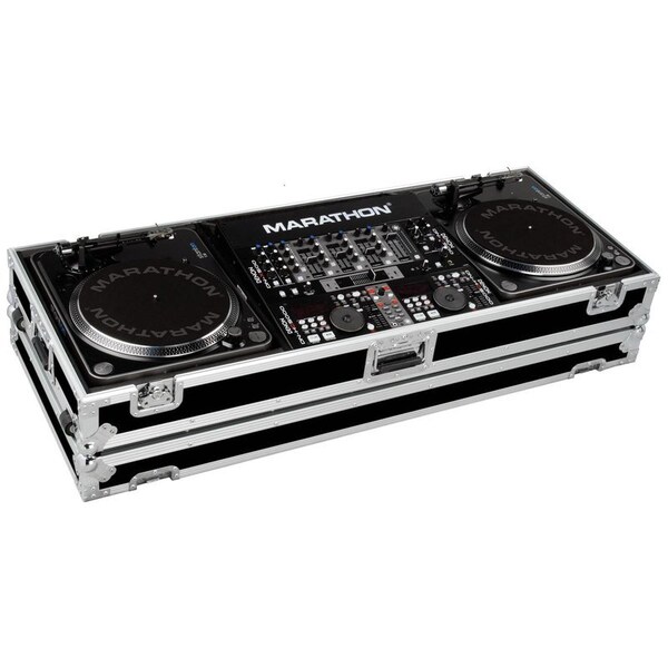 Marathon MA-DJ19W BATTLE Holds 2 Turntables in Battle Style position w/19-in Mixer w/Wheel MA-DJ19W-BATTLE - main