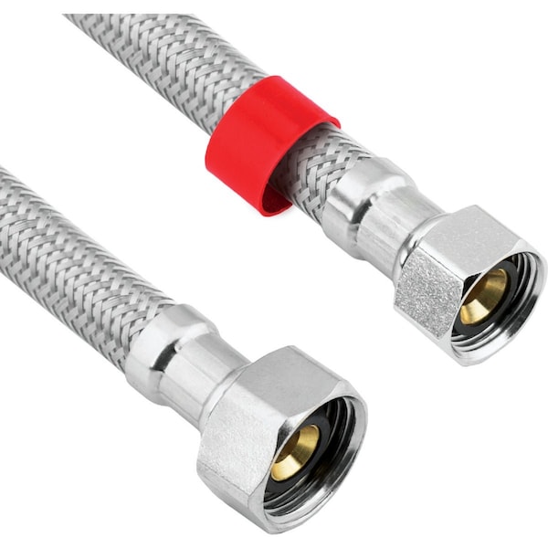 Westlake Pipe & Fittings 1/2'' Cx1/2'' FIPx12'' L SS Braided Supply Faucet Connector 10-0313 - main