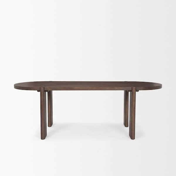 Homeroots 91" Brown Solid Wood Oval Dining Table 604021 - main