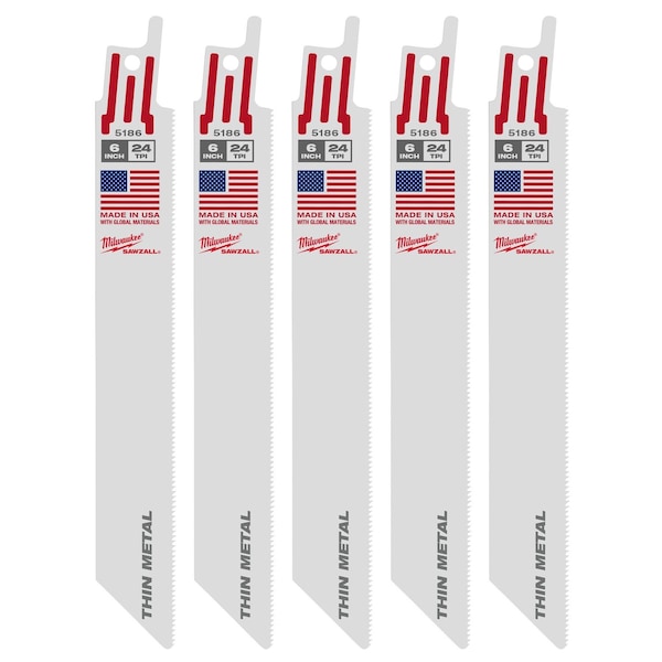 Milwaukee Tool 6" 24 TPI SAWZALL Blades (25 Pk) 48-00-8186 - main