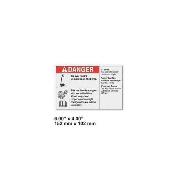 Genie REPLACEMENT DECAL, DANGER TIP OVER 219484GT - main