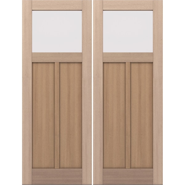 Doornmore CRF-P2G1, 74.5" x 98" ( 2x36" Door) Left Hand, Mahogany Top View Exterior Door CRF-P2G1-SW-3696_2_LI - main