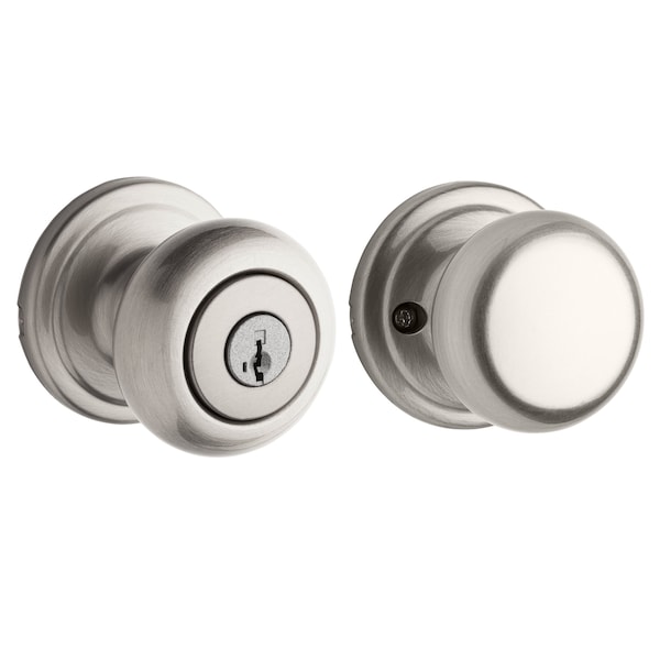 Kwikset Hancock Knob Vestibule Door Lock SmartKey , New Chassis , 6AL Latch, RCS Strike Satin Nickel Finish 750H-15S - main