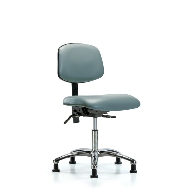 Blue Ridge Ergonomics Vinyl Chair Chrome, Desk, Tilt, Glides, Storm BR-VDHCH-CR-T1-A0-RG-8822 - main