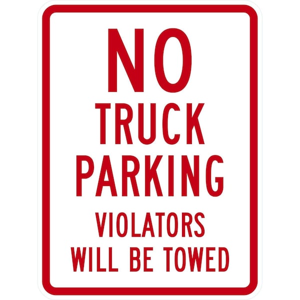 Lyle No Truck Parking Violators Will Be Towed, 18x24, High Intensity Prismatic, White G-10521-HI_18x24 - main