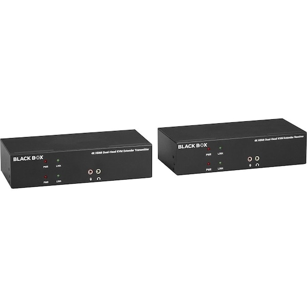 Black Box BLACK BOX KVM EXTENDER KIT OVER FIBER - DUAL-MONITOR, HDMI 4K30, USB 2.0, AUDIO, SERIAL, L KVXLCHF-200 - main