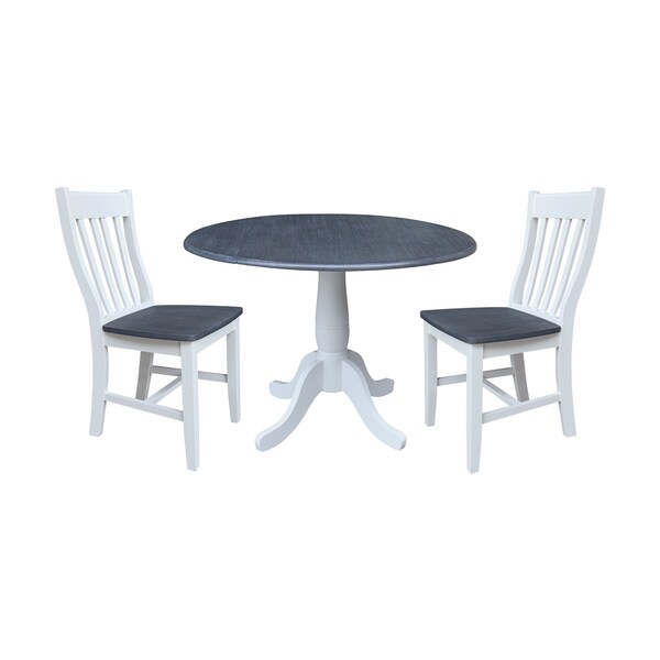 Whitewood Industries Extension Dining Tables, 45 in L, 38 in H, Parawood, 3 Piece Set K05-42DPT-C61-2 - main