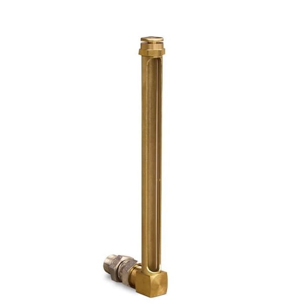 Oil-Rite Vented Union Coupling Brass Elbow Gauge - 6 17/32in., 3/8in. Male NPTF, 1/2in. dia B1357-30 - main