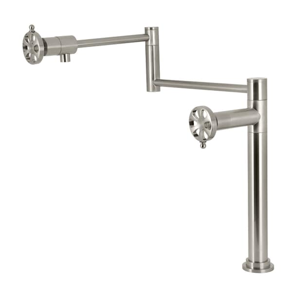 Kingston Brass Deck Mount Pot Filler Faucet, Brushed Nickel KS4708RX - main