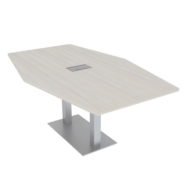 Skutchi Designs Hexagon Conference Table With Power, 48 in W, 84 in L, Ivory HAR-HEX.IR-48X84-DOU-K458-ESIL - main
