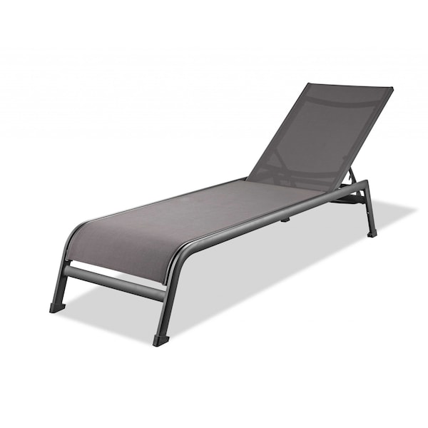 Homeroots Set of Two 23" Taupe Metal Outdoor Chaise Lounge, 2PK 372157 - main