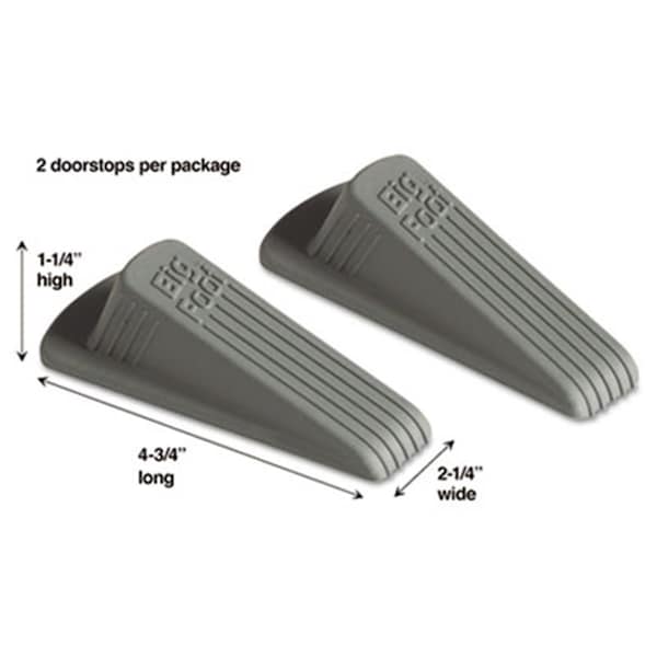 Master Caster Co Master Caster Big Foot Doorstop No-Slip Rubber Wedge 2w x 4.75d x 1.25h Gray, 2PK MA31343 - main