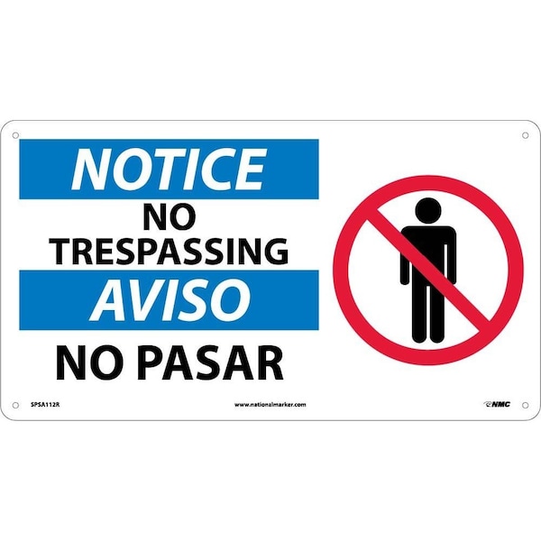 Nmc Notice No Trespassing Sign - Bilingual, SPSA112R SPSA112R - main