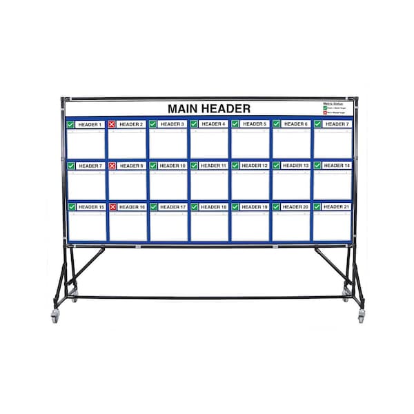 5S Supplies Lean Metric Board 92in x 46in ACRYLIC LMB-9246-ACRYLIC-STAND-STANDARD - main