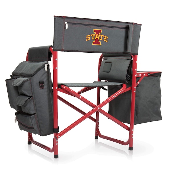 Picnic Time Family Of Brands NCAA Iowa State Cyclones Fusion Camping Chair with Side Table and Soft Cooler 807-00-600-234-0 - main