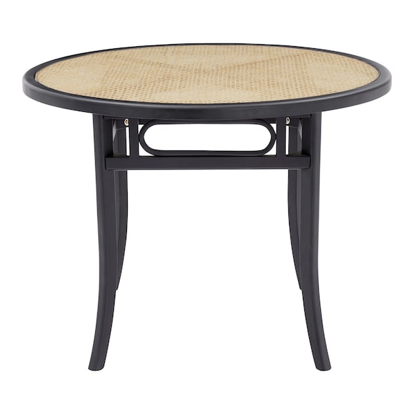 Homeroots 38" Black Rounded Glass Dining Table 544708 - main