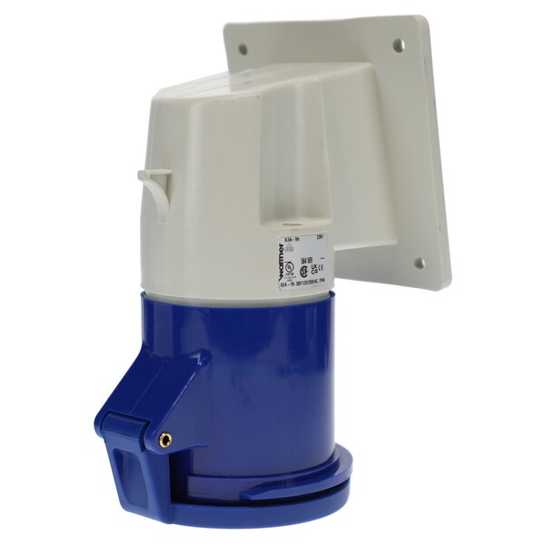 Walther-Werke Pin and Sleeve Receptacle, 60A, 3øY 120/208 or 230, 3 Phase, 3 Pole, Blue, NEMA Not Rated 564509 - main