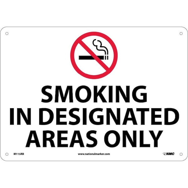 Nmc Smoking In Designated Areas Only Sign, M115RB M115RB - main