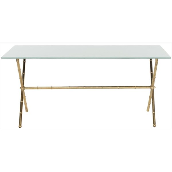 Safavieh Brogen Accent Table Gold And White Glass Top FOX2527C - main
