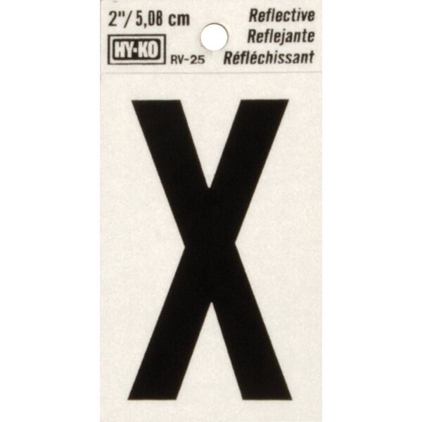 Hy-Ko Vinyl 2'' Reflective Adhesive Letter X RV-25/X - main