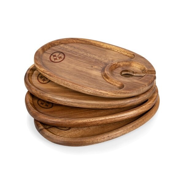 Picnic Time Family Of Brands NFL Pittsburgh Steelers - Wine Appetizer Plate Set Of 4 874-04-512-253-2 - main