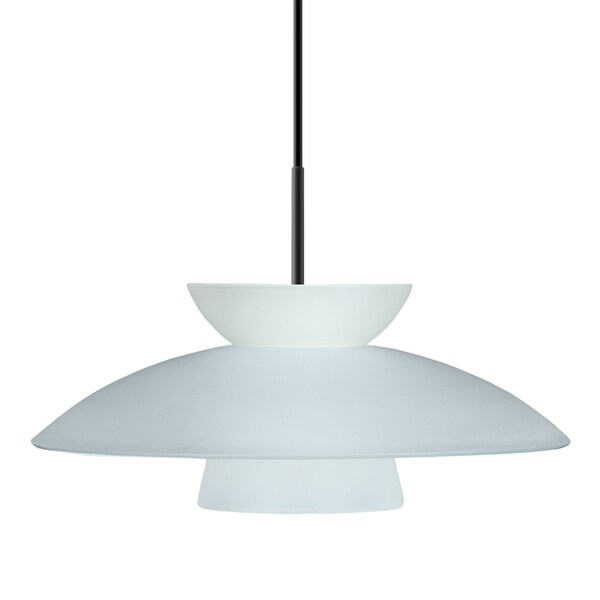Besa Lighting Besa Trilo 15 Pendant, Frost, Black Finish, 1x 9W LED 1JT-451325-LED-BK - main