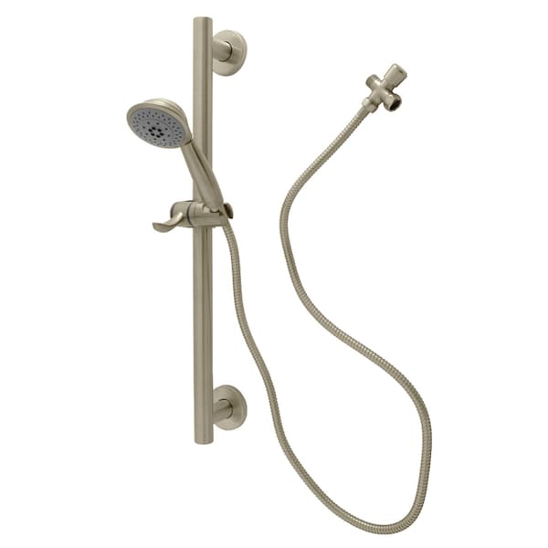 Kingston Brass Shower System with Slide/Grab Bar and Hand Shower, Brushed Nickel KAK2528D - main