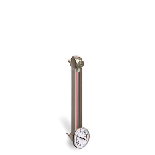 Oil-Rite Steel Liquid Gauge w/Dial Thermometer w/Straight Threads and Buna-N Seals - 7in., 1/2in.-20 w/Nuts B1559-20700BB1W - main