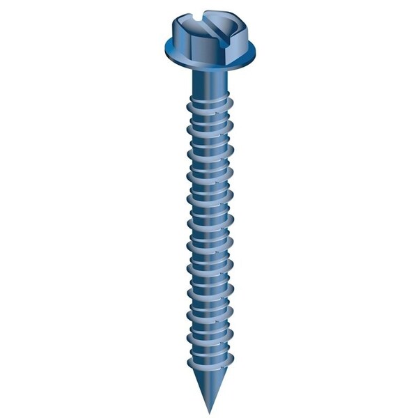 Cobra Anchors Screw, 3/16 in Thread, 1-1/4 in L, Hex, Socket Drive, Steel, Fluorocarbon-Coated, 10 PK 670W - main