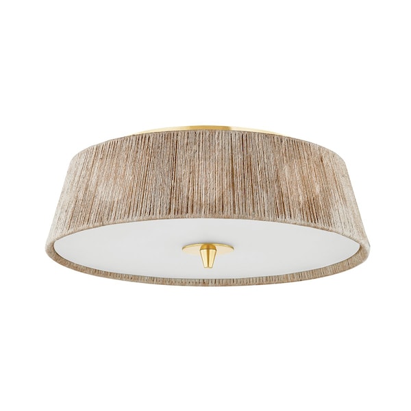 Hudson Valley Lighting George Semi Flush in Aged Brass by Cortney Bishop CB9518-AGB - main